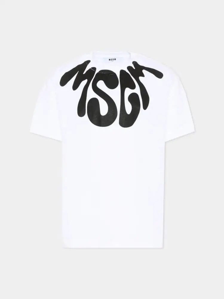 tshirt bianca bambino maxi logo