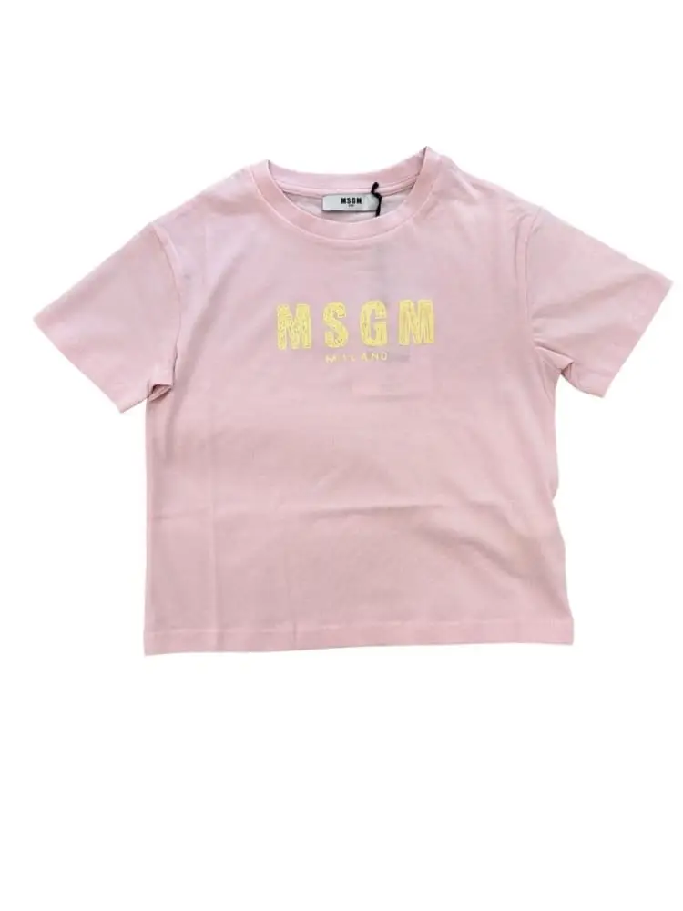 tshirt rosa bambina logo sul davanti