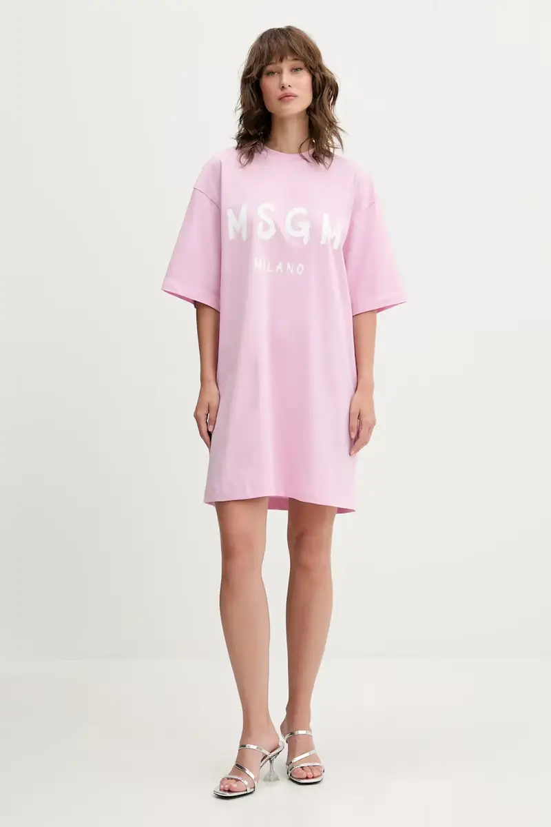 vestito in cotone colore rosa 3941MDA510.257798 miniatura 2