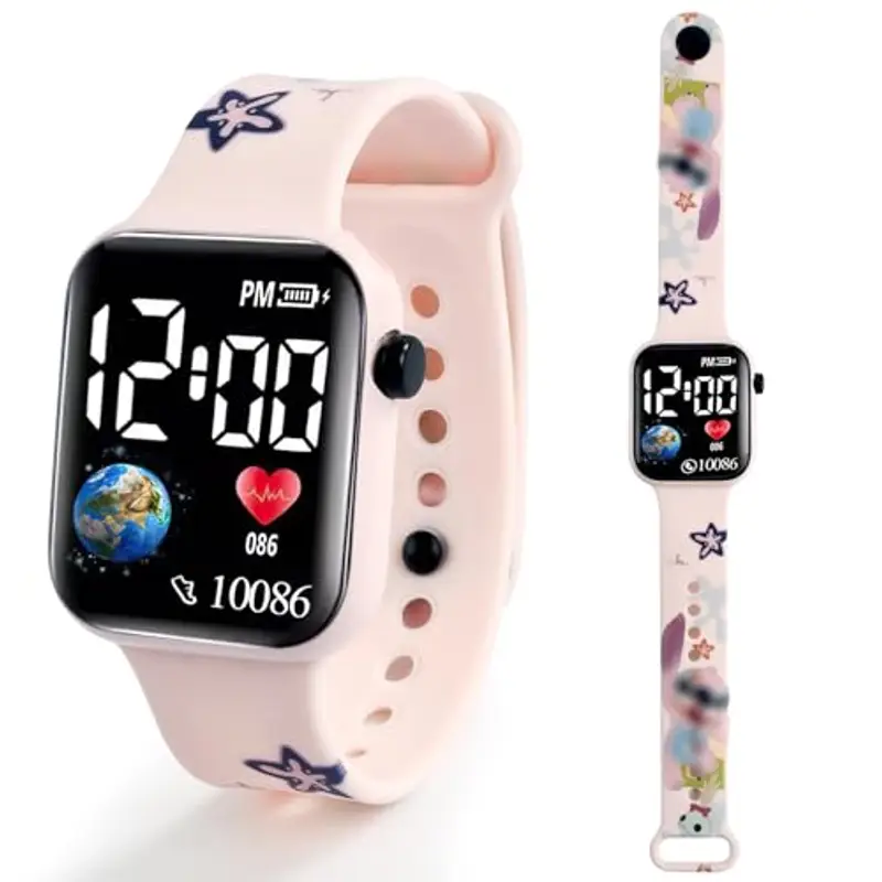 Mstnoixgc Orologio Bambini LED, Orologio Digitale Bambina, Orologio Bambini, Regalo Bambini 5 6 7 8 9 10 11anni