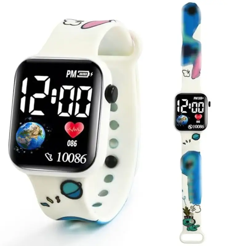 Mstnoixgc Orologio Bambini LED, Orologio Digitale Bambina, Orologio Bambini, Regalo Bambini 5 6 7 8 9 10 11anni