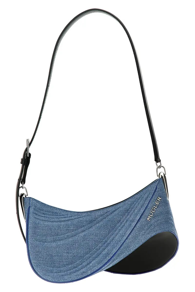 Borsa A Spalla Medium Denim Spiral Curve 01 Blu