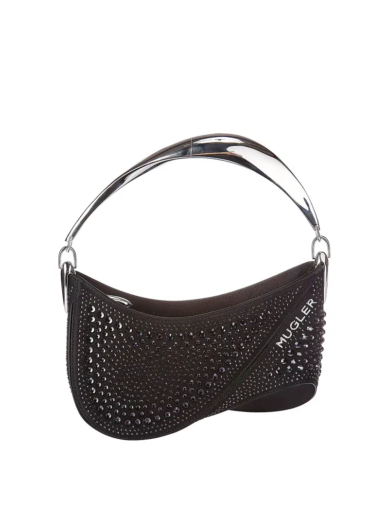Borsa con cristalli Nero