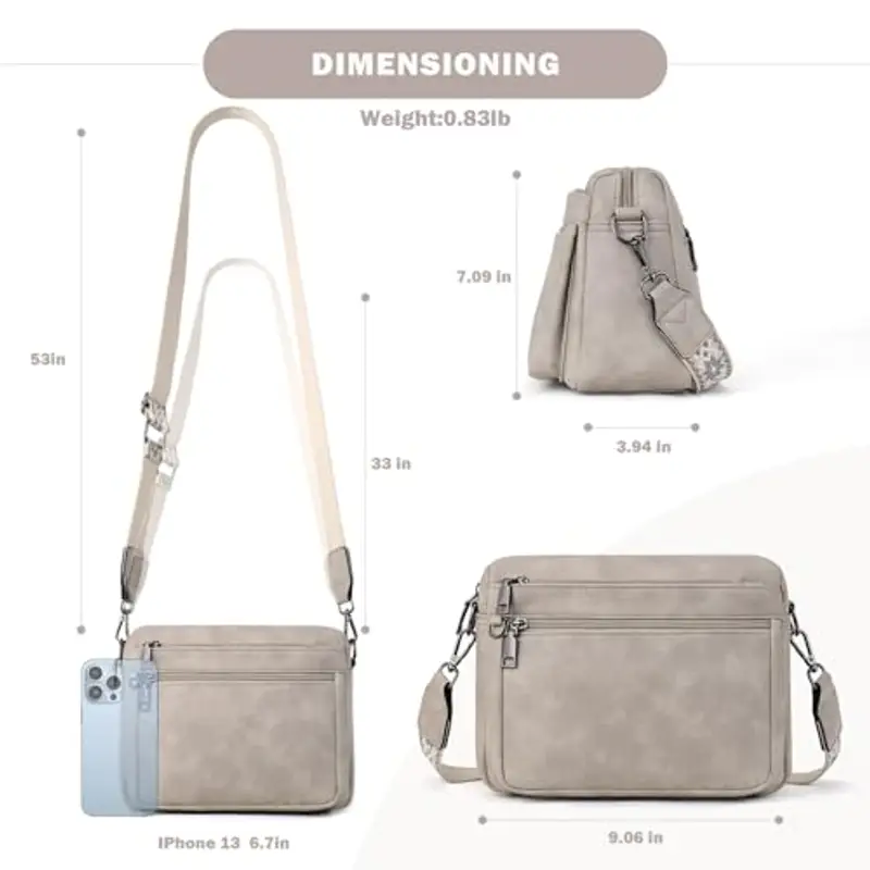 MUIIKOLA Borsa a tracolla Donna Nero 758261 miniatura 3