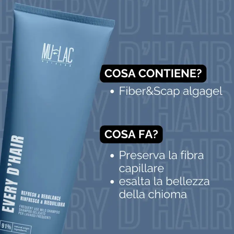 Hairlab EVERY D'HAIR RINFRESCA & RIEQUILIBRA - Shampoo Delicato Per Lavaggi Frequenti - Shampoo delicato, Shampoo lavaggi frequenti, Capelli nor miniatura 4