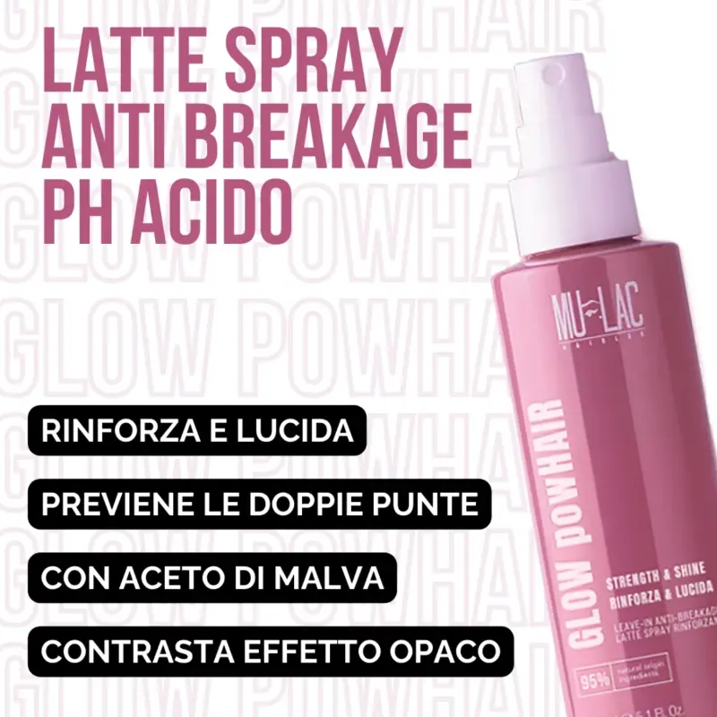 Hairlab GLOW powHAIR RINFORZA & LUCIDA - Latte Spray Rinforzante - Styling e trattamento capelli miniatura 3