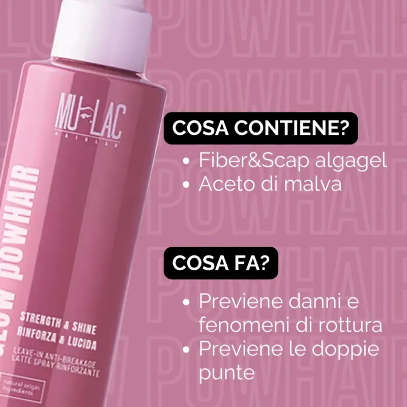 Hairlab GLOW powHAIR RINFORZA & LUCIDA - Latte Spray Rinforzante - Styling e trattamento capelli miniatura 4