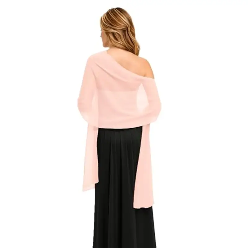 MUNSKT Foulard Sciarpa Seta Donna Pashmina Stola Scialle Cerimonia Scialle per Sposa Damigella Cerimonia Matrimonio miniatura 3