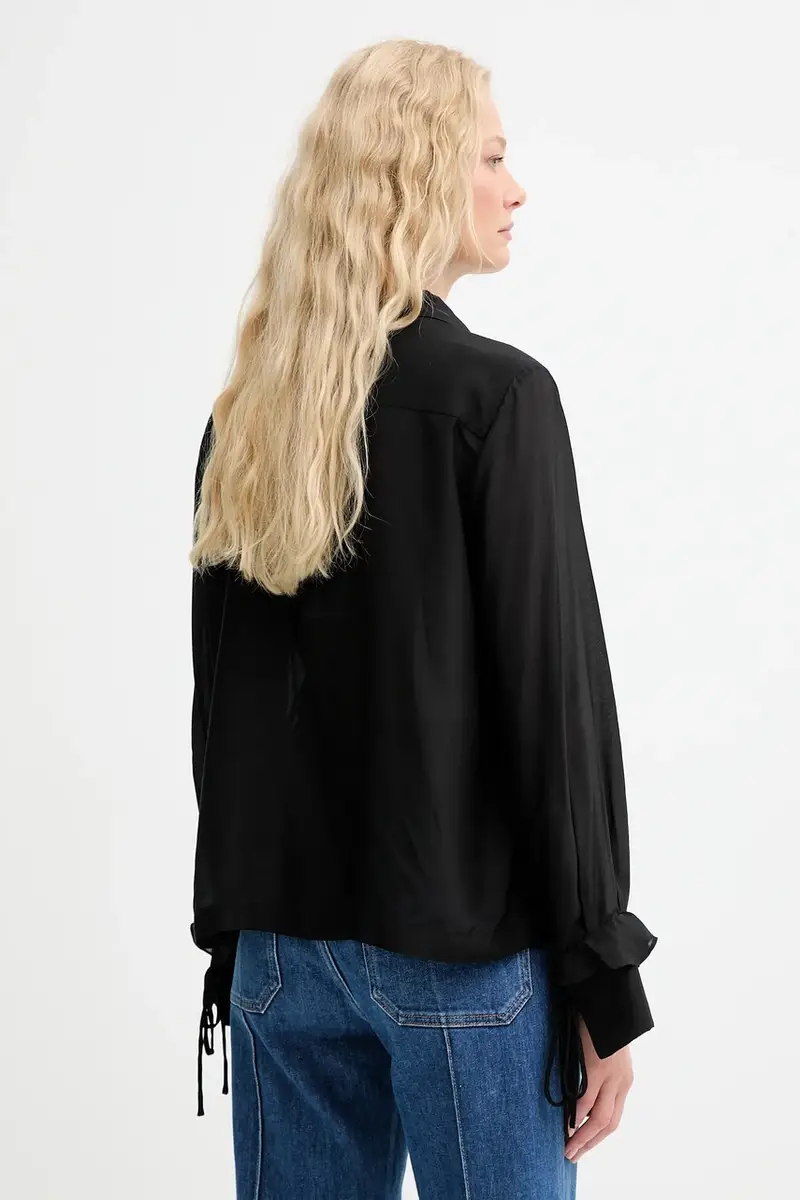 blusa con una miscela di seta LESIENNA colore nero 253100025326 miniatura 3
