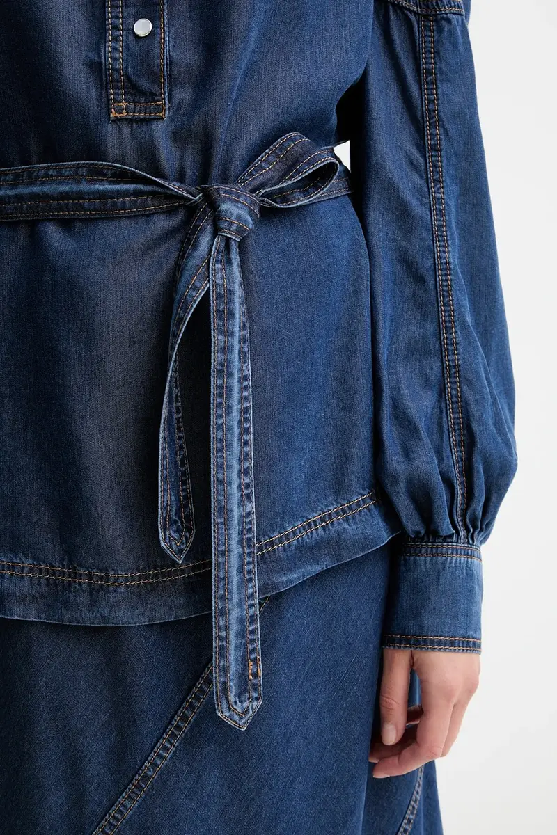 camicetta PIKINE donna colore blu navy 252101525207 miniatura 5