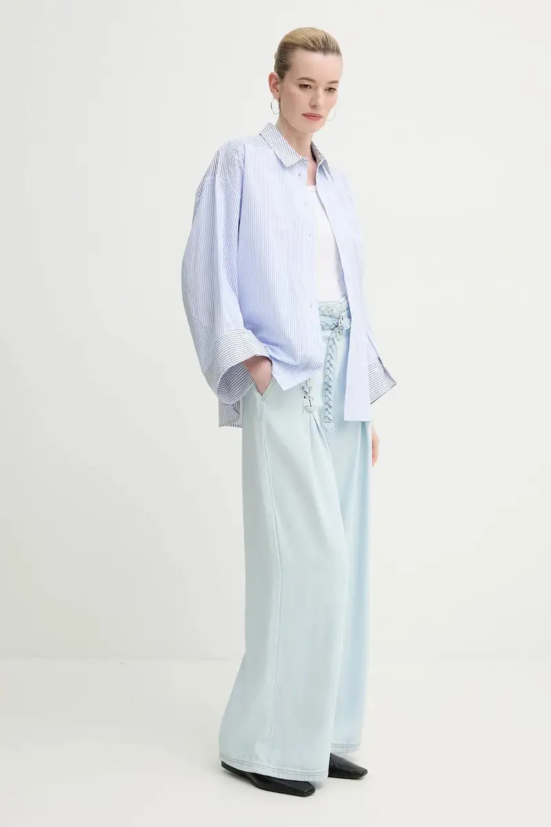 camicia in cotone FILBERTO donna colore blu 251102325126 miniatura 2