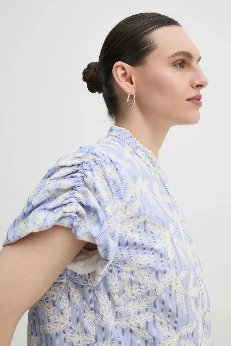 camicia in cotone FREDIA donna colore blu 251103025136 miniatura 4