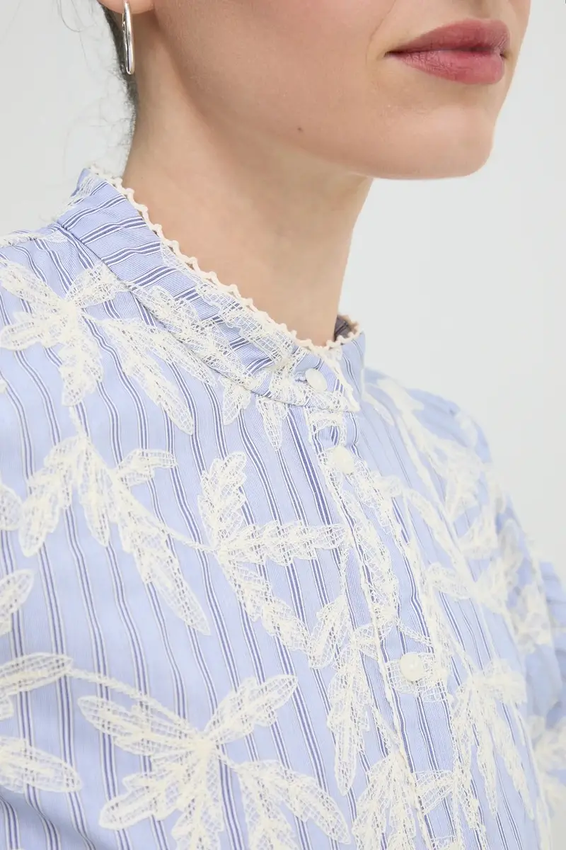 camicia in cotone FREDIA donna colore blu 251103025136 miniatura 5