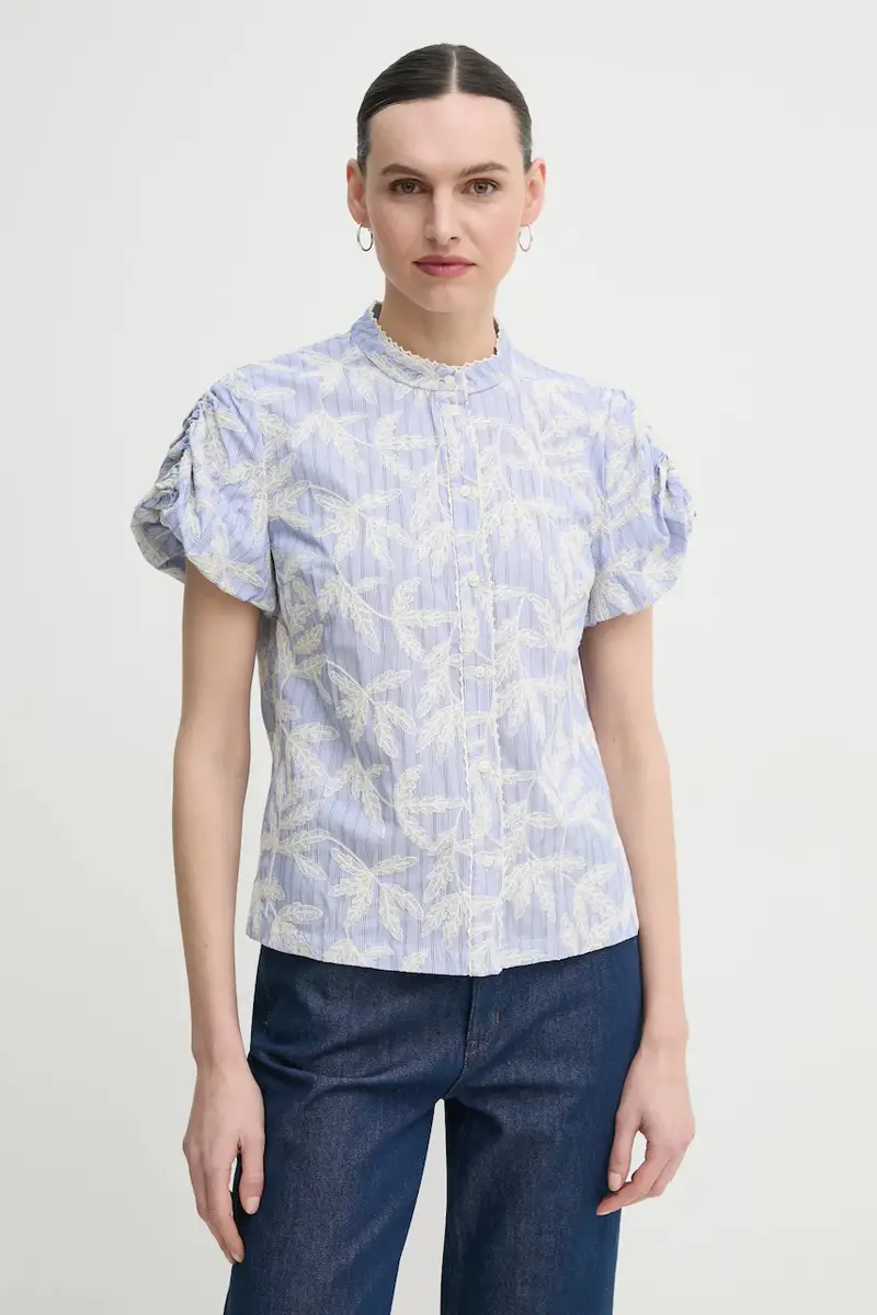 camicia in cotone FREDIA donna colore blu 251103025136