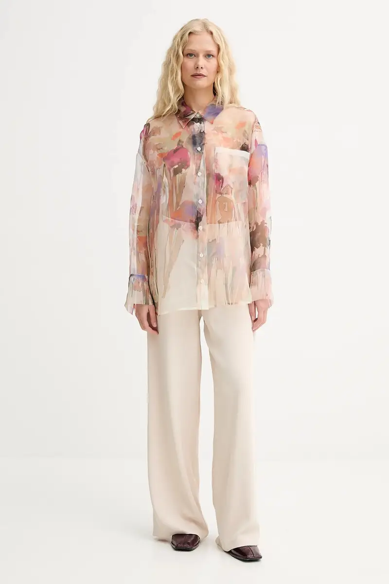 camicia in seta PRIAM donna colore beige 252103025219 miniatura 2