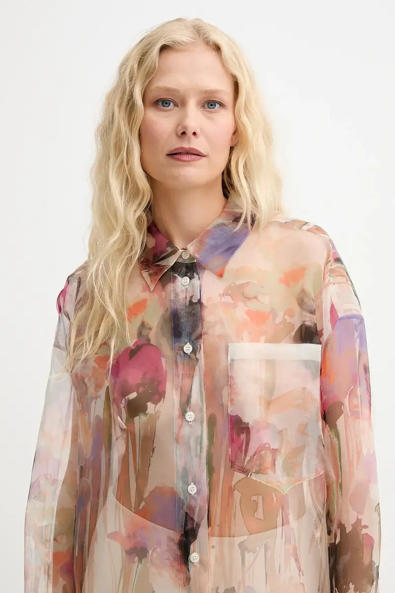 camicia in seta PRIAM donna colore beige 252103025219 miniatura 4