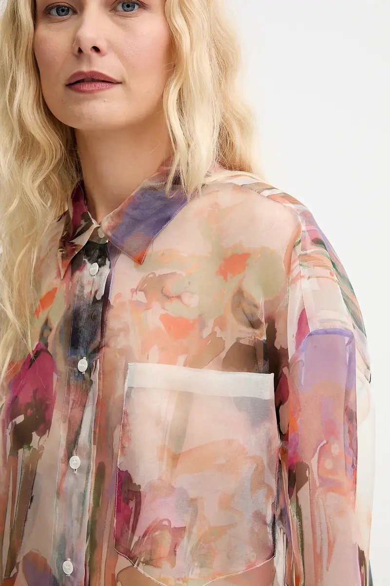 camicia in seta PRIAM donna colore beige 252103025219 miniatura 5