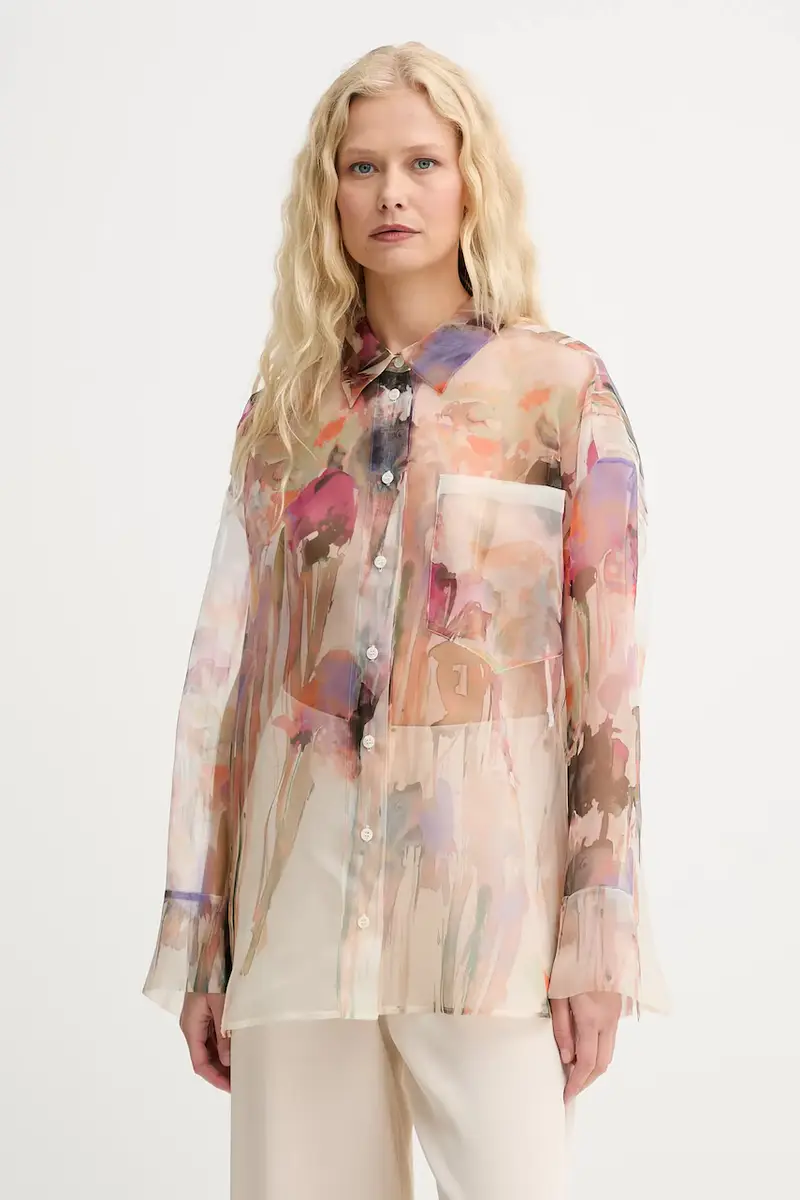 camicia in seta PRIAM donna colore beige 252103025219