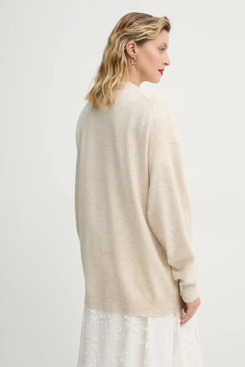 cardigan in lana FAFALI colore beige 251160425174 miniatura 3