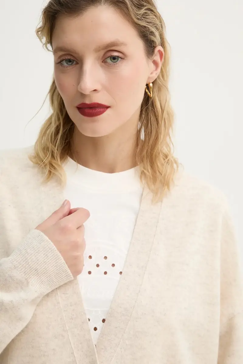 cardigan in lana FAFALI colore beige 251160425174 miniatura 4