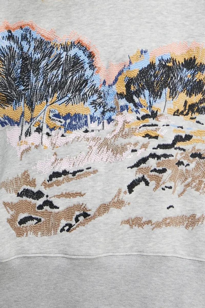 felpa SAZZILY donna colore grigio con applicazione 244115024462 miniatura 5