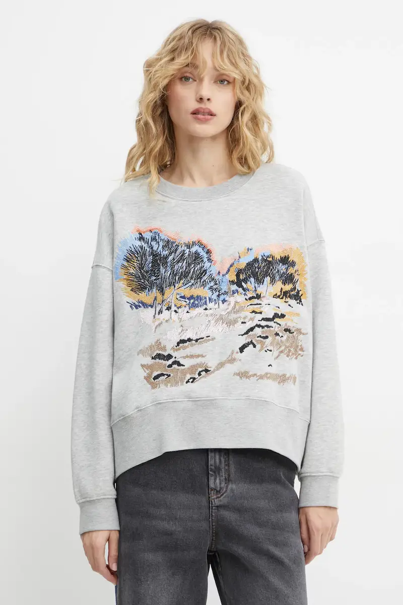 felpa SAZZILY donna colore grigio con applicazione 244115024462