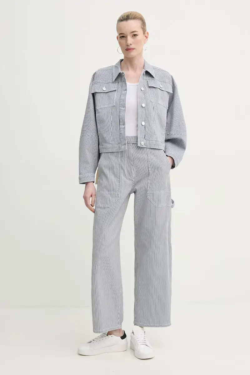 giacca di jeans in cotone FAMKE colore blu 251150025106 miniatura 2