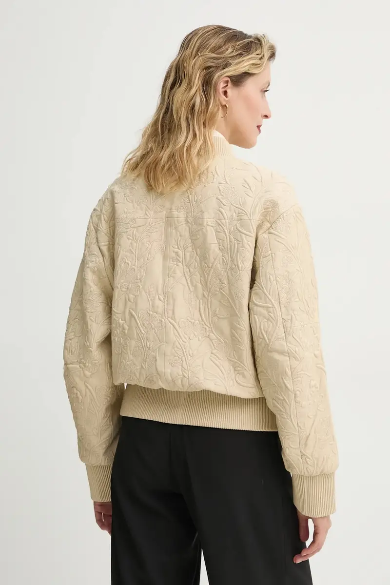 giacca in pelle stile bomber FERRIL donna colore beige 251151525105 miniatura 3