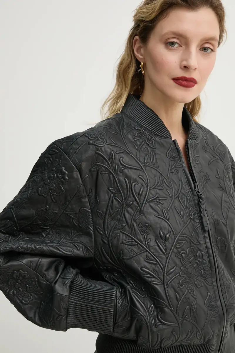 giacca in pelle stile bomber FERRIL donna colore nero 251151525105 miniatura 5