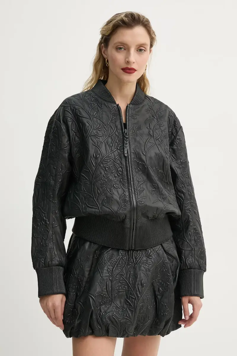 giacca in pelle stile bomber FERRIL donna colore nero 251151525105