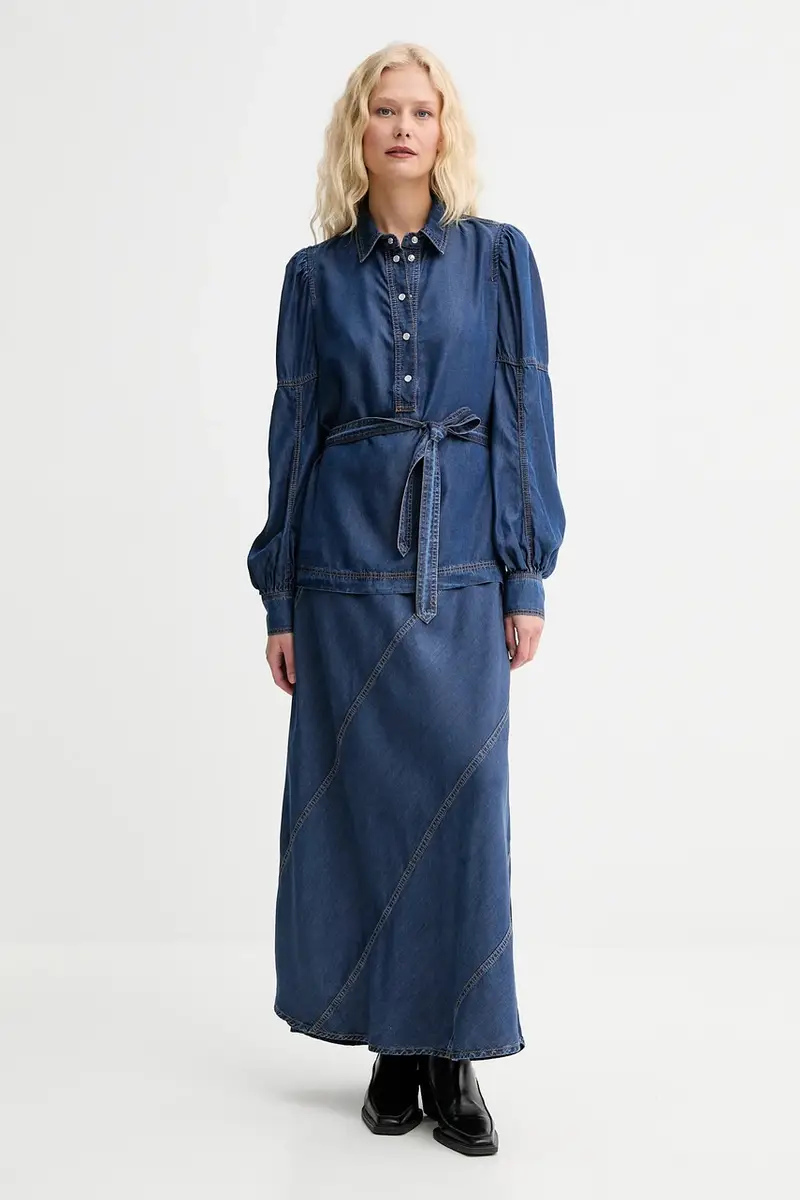 gonna di jeans PARSON colore blu 252122225207 miniatura 2