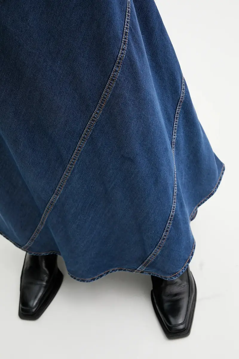 gonna di jeans PARSON colore blu 252122225207 miniatura 4