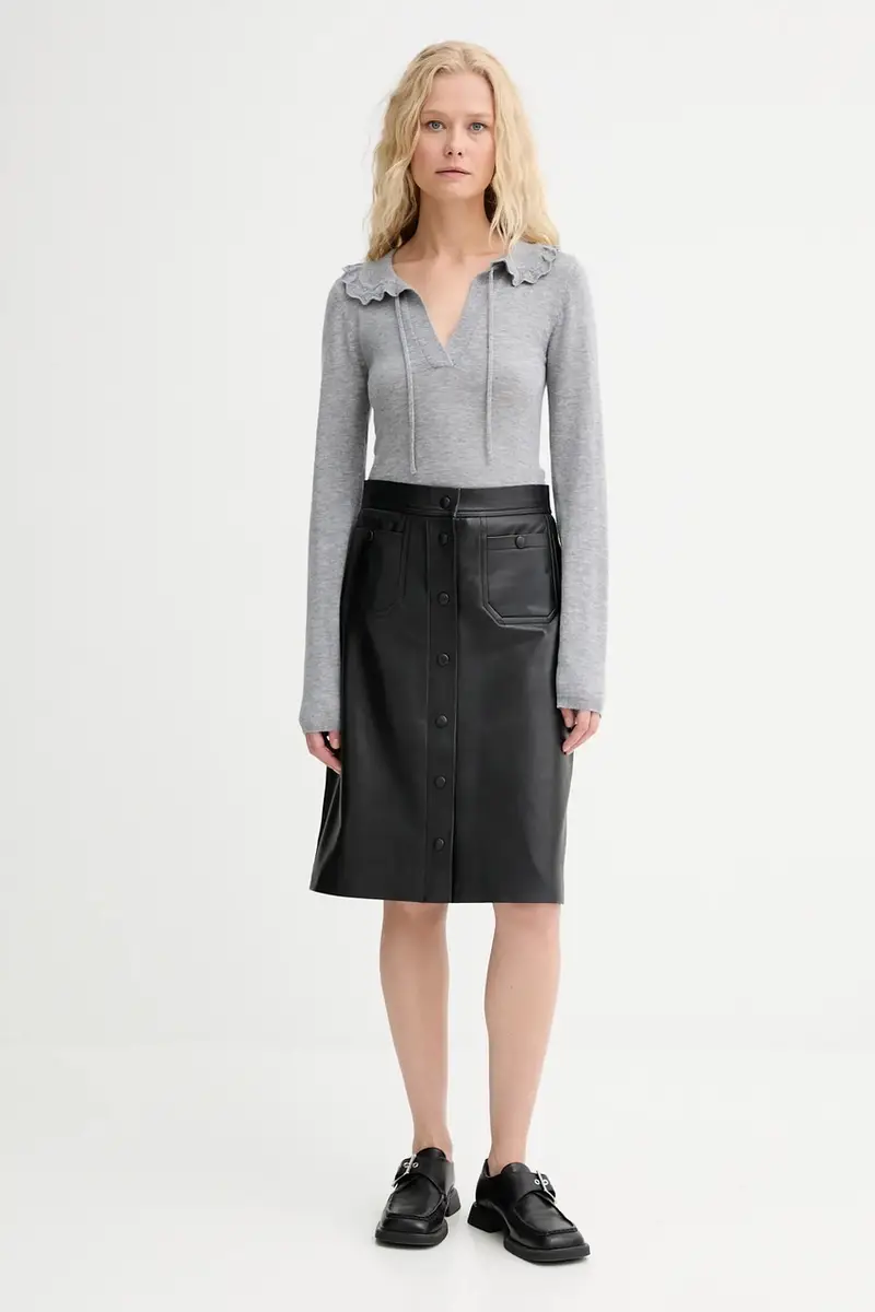 gonna in pelle LOCUS colore nero 253123325303 miniatura 2