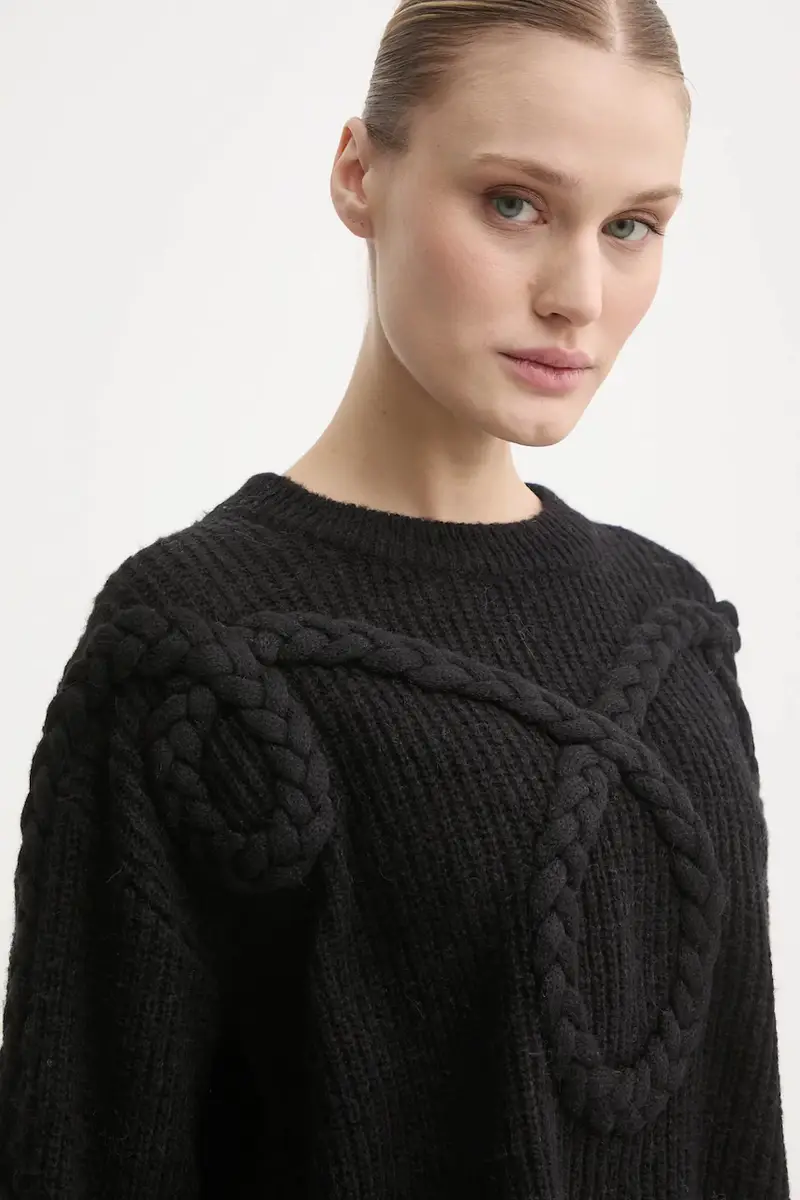 maglione in lana SAKIRA donna colore nero 244160724472 miniatura 4