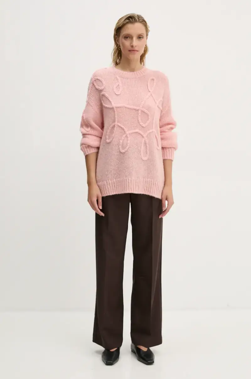 maglione in lana TAHLIS donna colore rosa 243160124370 miniatura 2