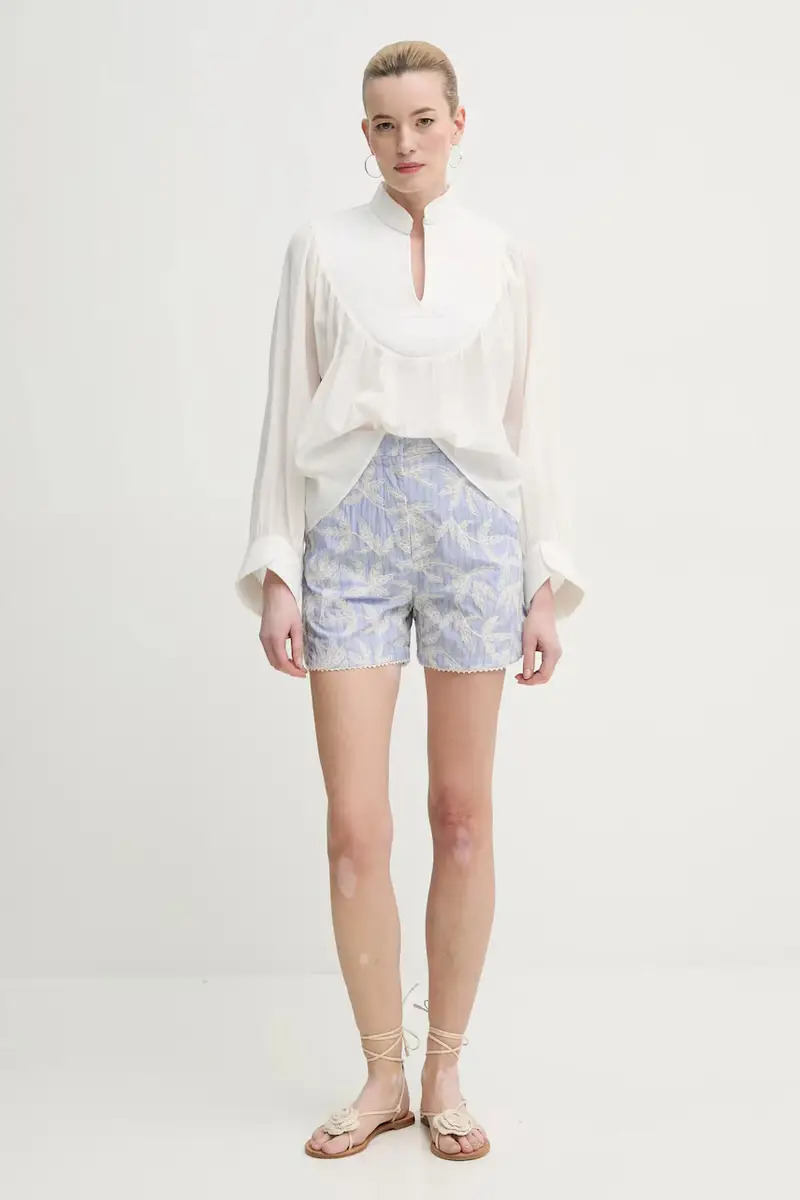 pantaloncini in cotone FIDELMA donna colore blu 251142925136 miniatura 2