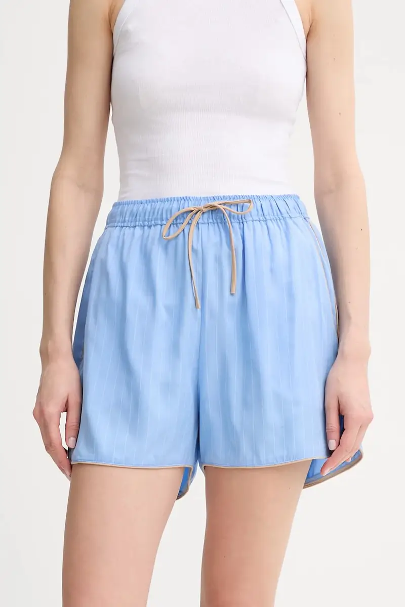 pantaloncini in lino misto UPPI colore blu 255140625523