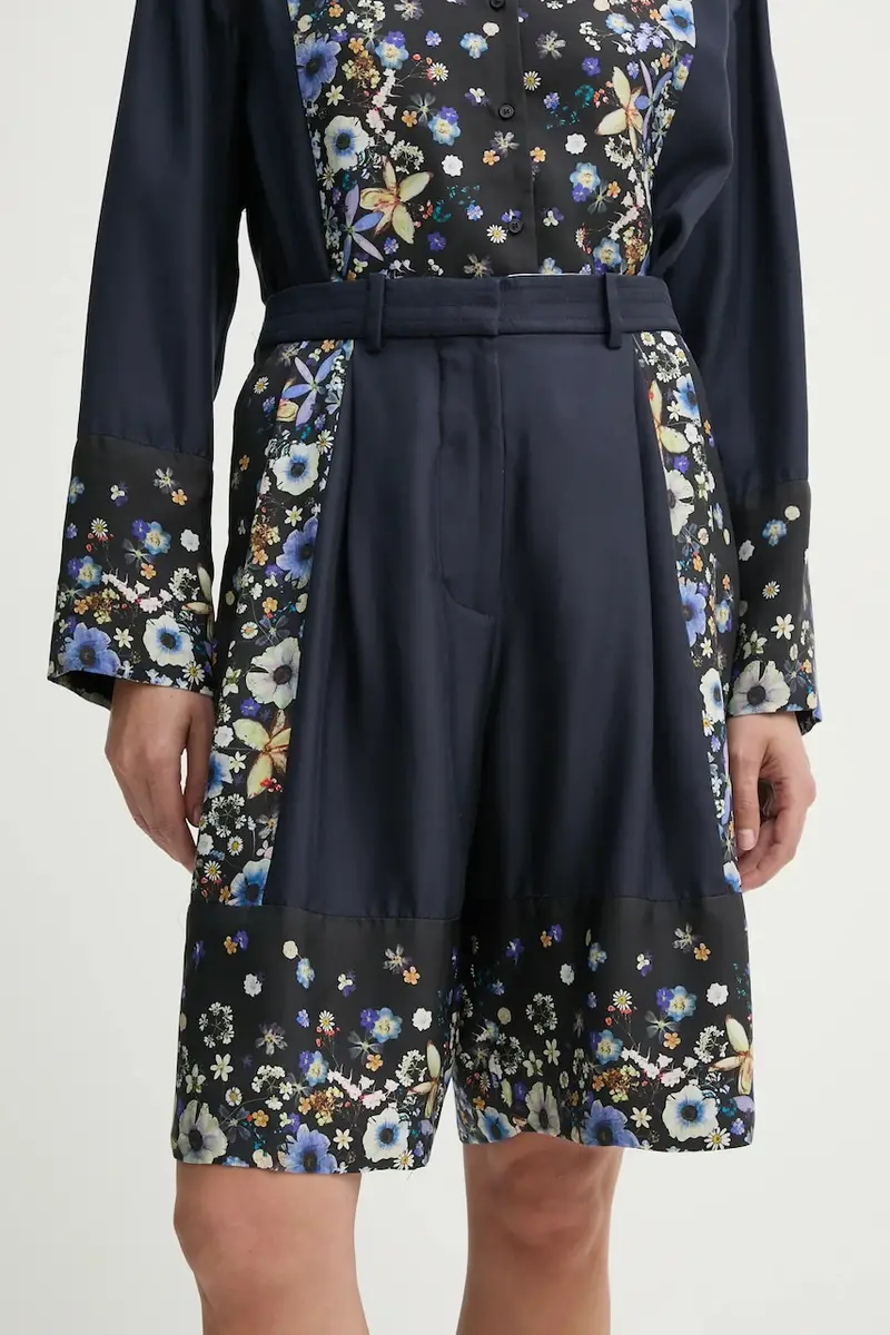 pantaloncini in seta FABIANE colore blu navy 251140125118