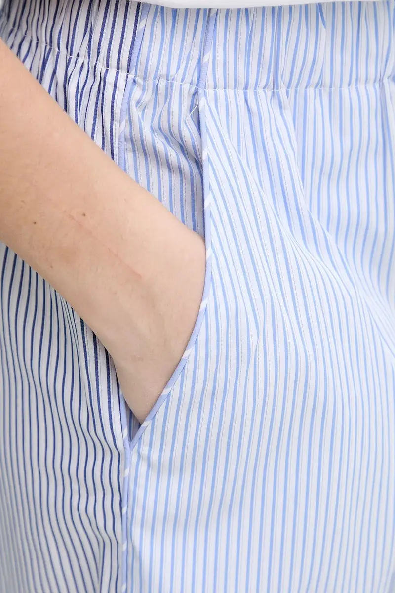 pantaloni in cotone FIDDA donna colore blu 251142725126 miniatura 4