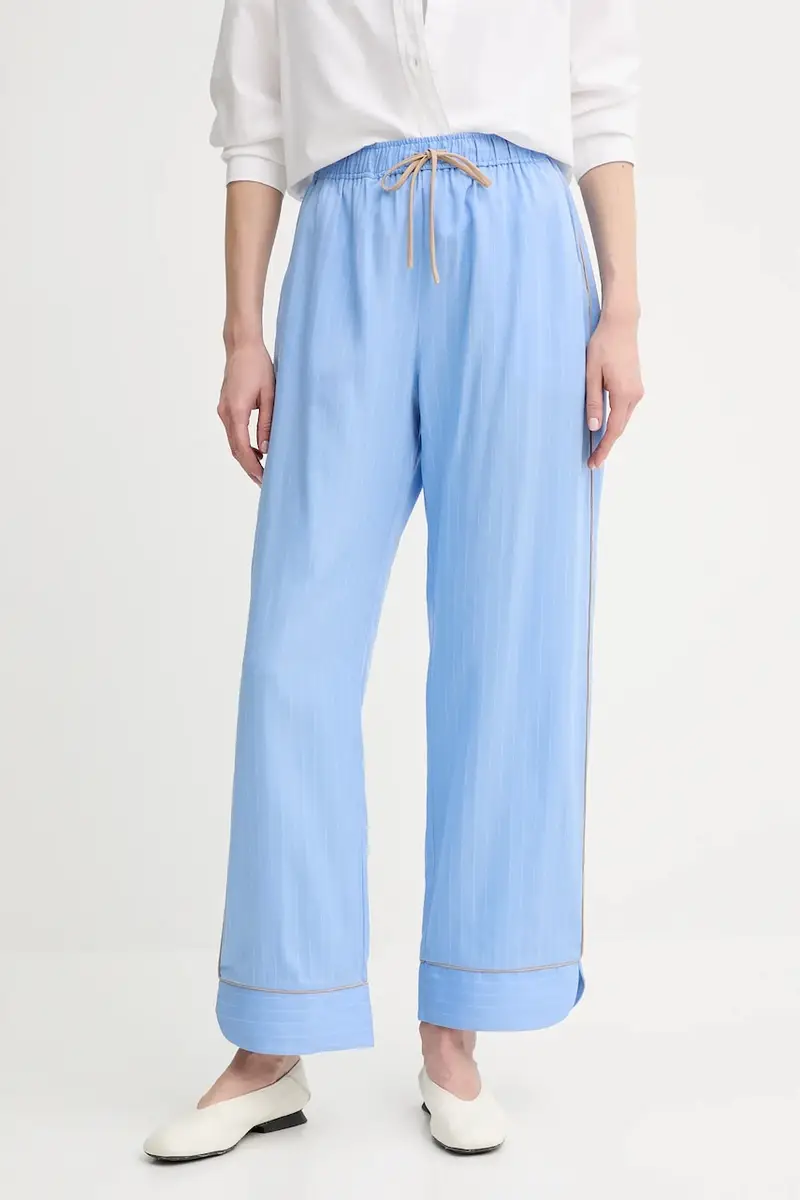 pantaloni in lino misto UKAVA colore blu 255140525523