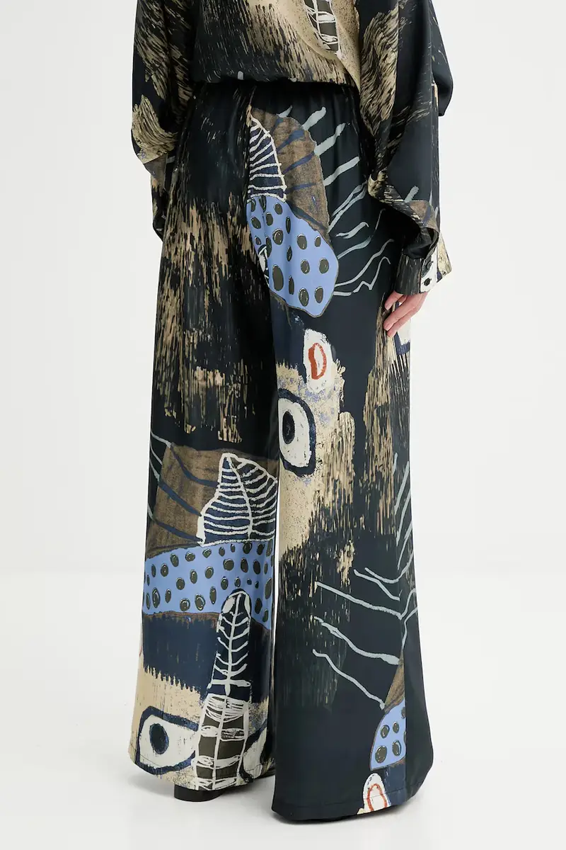 pantaloni in seta ARUM donna colore blu navy 253140025318 miniatura 3