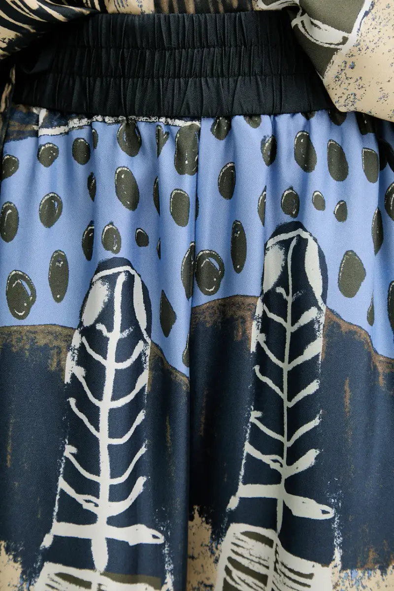 pantaloni in seta ARUM donna colore blu navy 253140025318 miniatura 4