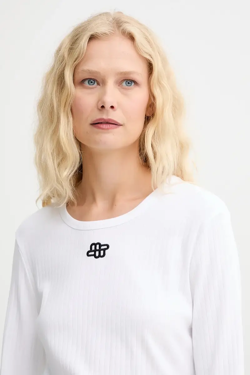 top a maniche lunghe in cotone POTE colore bianco 252110225264 miniatura 4