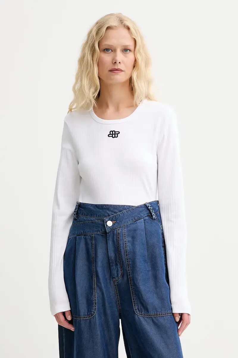 top a maniche lunghe in cotone POTE colore bianco 252110225264