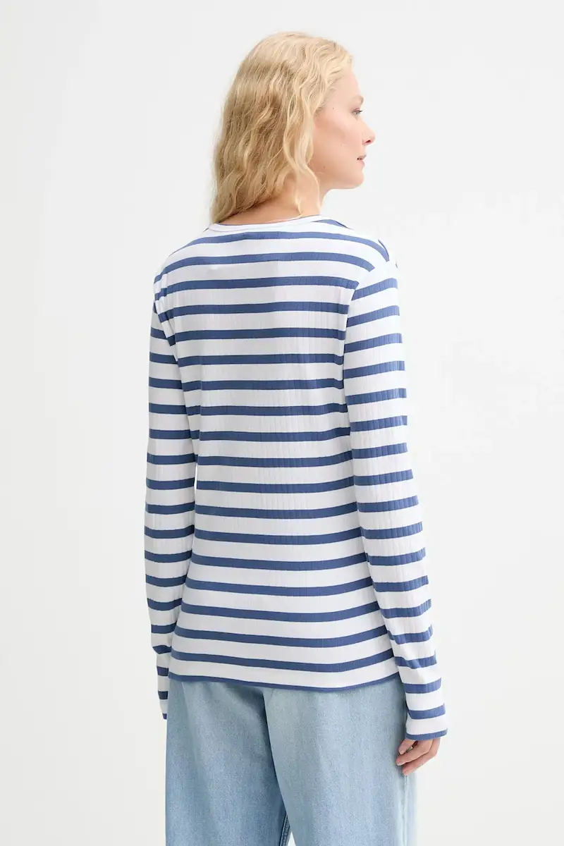 top a maniche lunghe in cotone POTE colore blu 252110225264 miniatura 3