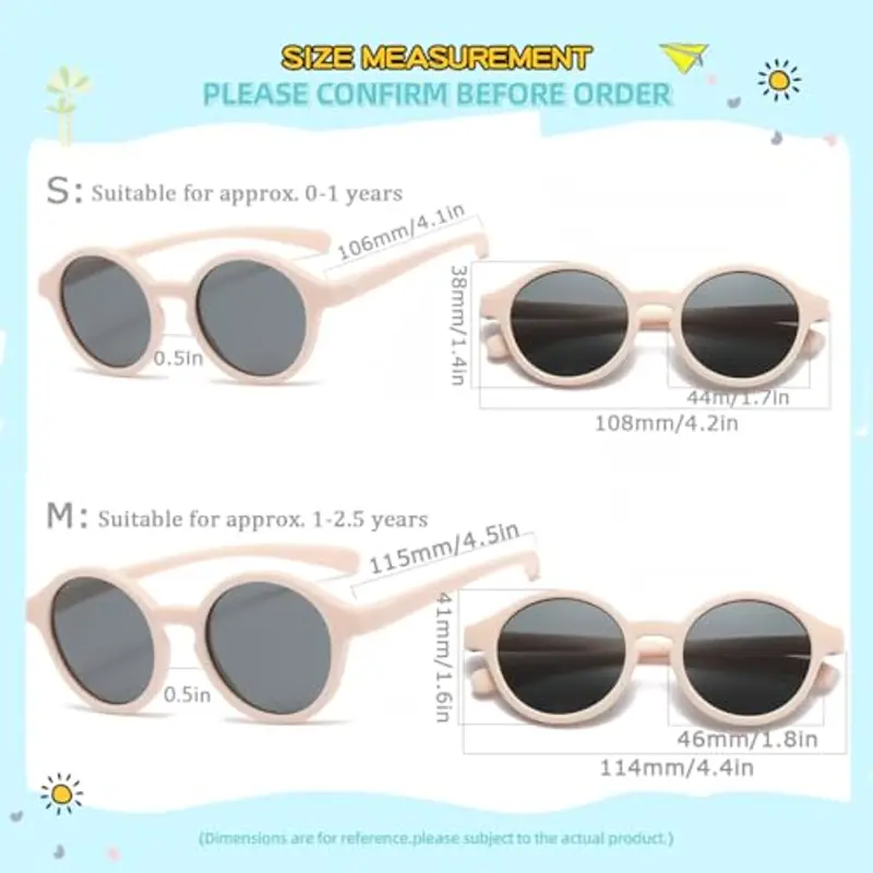 Musivon Occhiali da Sole Bambino 0-2.5 anni, Polarizzati Occhiali da Sole Neonato, Protezione UV400, Telaio Flessibile miniatura 3