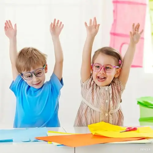 Musivon Occhiali Luce Blu Bambino Per Età 3-12 Filtro Luce Blu Occhiali Bambino Luce Blu Computer Per Gaming miniatura 2