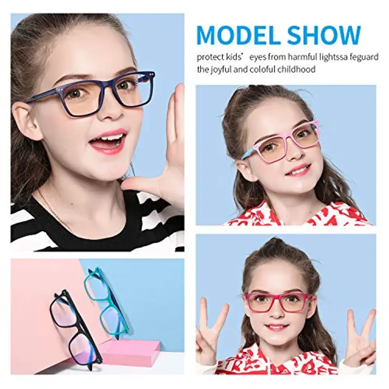 Musivon Occhiali Luce Blu Bambino Per Età 4-14 Filtro Luce Blu Occhiali Bambino Luce Blu Computer Per Gaming Occhiali Pc da Gioco per Ragazzo e Ragazze miniatura 3
