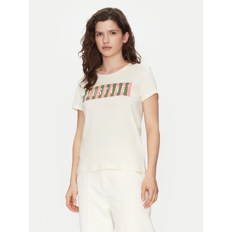 Mustang T-shirt Beige 3896487