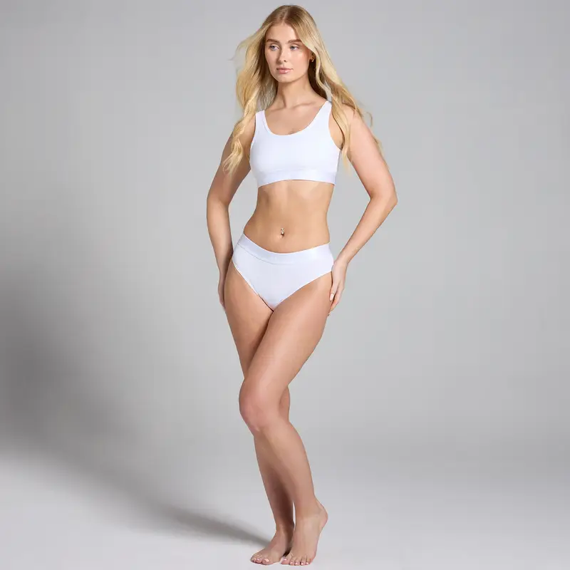 Mutandine bikini a vita media MP da donna (confezione da 3) - Bianco - L miniatura 3